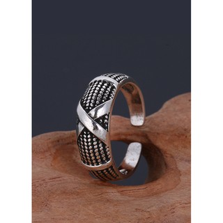 Nh002 nhẫn bạc thái 925 chữ x nam