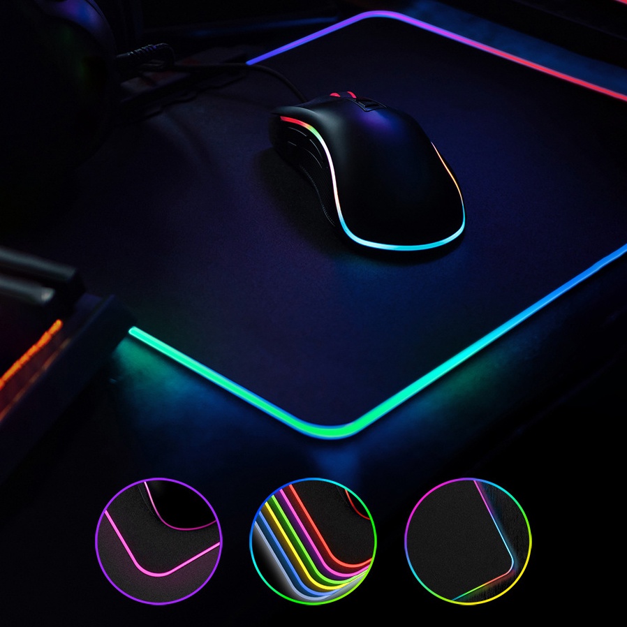 Lót Chuột Cỡ Lớn Led RGB, Pad Chuột Lớn Phát Sáng Chống Trượt Bền Đẹp
