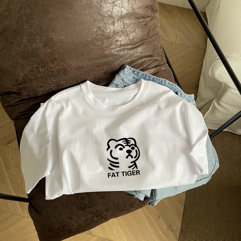 Áo thun HIIXIIVI 100% cotton tay ngắn cổ tròn in hình phong cách Hàn Quốc thời trang mùa hè 2022 cho nữ