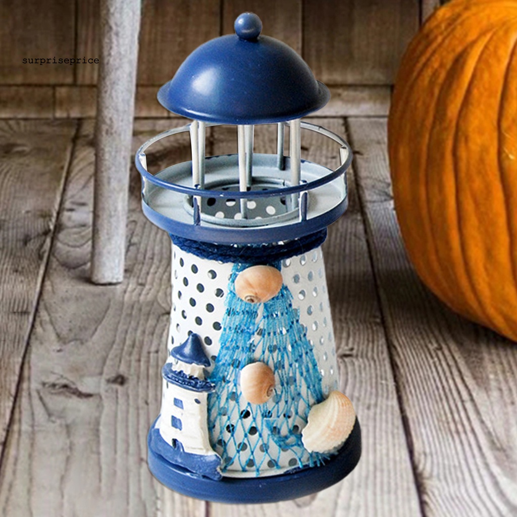 Mô Hình Ngọn Hải Đăng Bằng Sắt Có Đèn LED Độc Đáo Trang Trí Sân Vườn