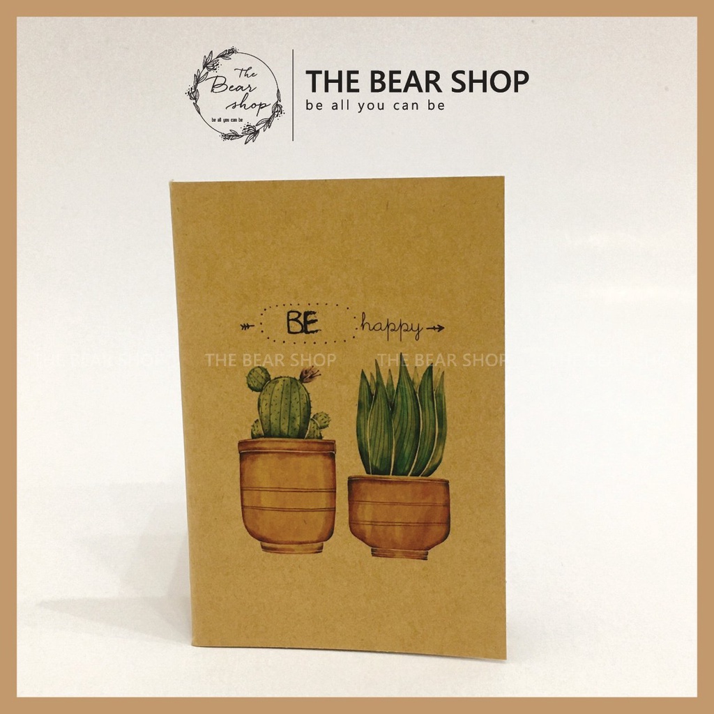 Sổ mini ghi chép handmade vintage - Giấy kraft 60 trang - Quà tặng 8 tháng 3 - The Bear Shop