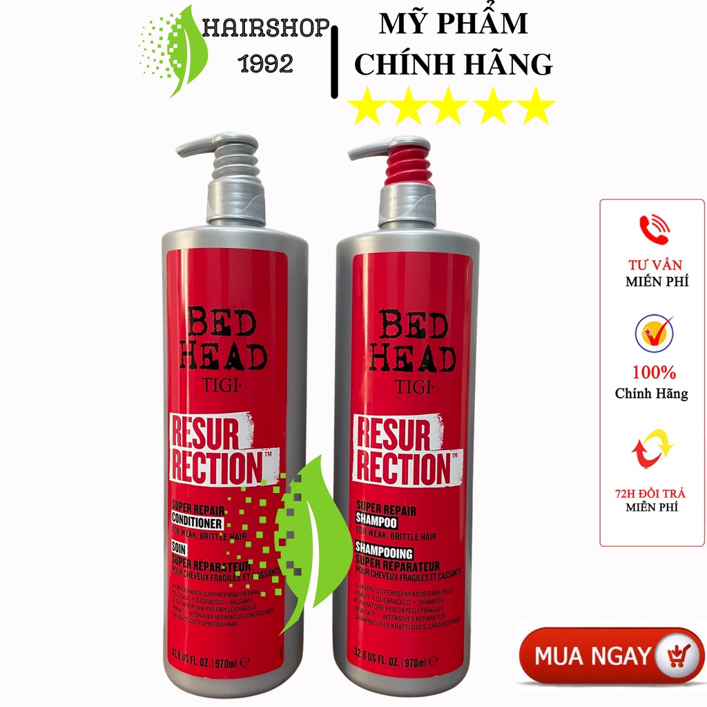 Cặp dầu gội dầu xả TIGI Phục hồi tóc hư tổn tái tạo cấu trúc tóc – siêu mềm mượt|bộ dầu gội xả 970ml * 2