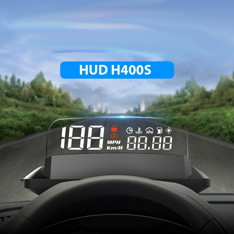 HUD H400S Màn Hình Hiển Thị Cảnh Báo Tốc Độ Đa Năng Cao Cấp (chuẩn OBD2) Cho Ô Tô Xe Hơi