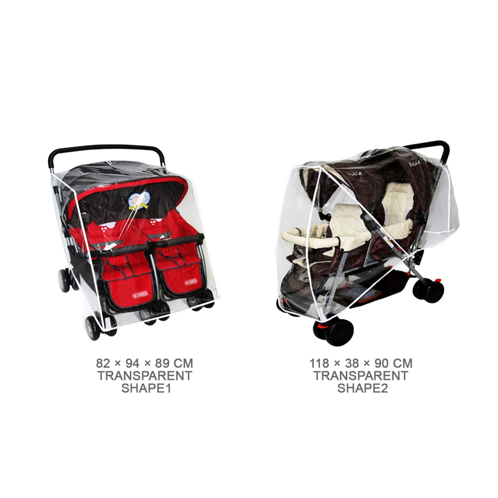 Tấm Chắn Mưa Bằng PVC Trong Suốt Hai Cửa Mở Chống Nước Thông Dụng Kích Thước 82X94X89Cm Cho Xe Đẩy Em Bé