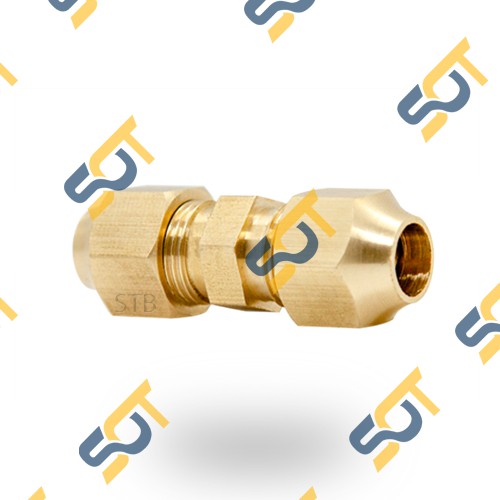 [Hàn ống đồng 6 8 10] Thẳng 2 đầu ren côn lồi cho điện lạnh & khí nén (Brass Flare Fitting Double) - Rắc co & Ren NPT