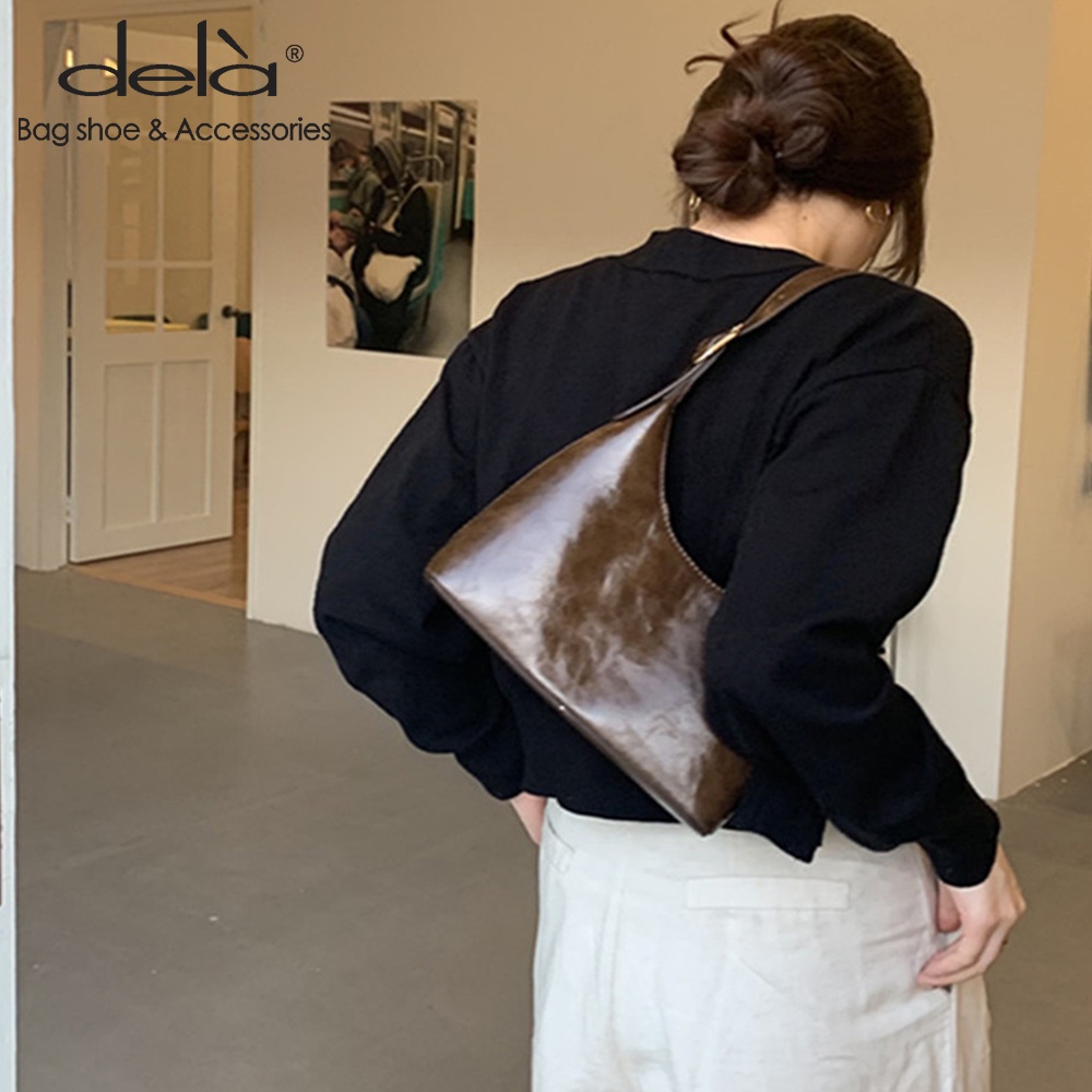 Dela Túi Đeo Vai Màu Tương Phản Phong Cách Hàn Quốc Mới Cho Nữ