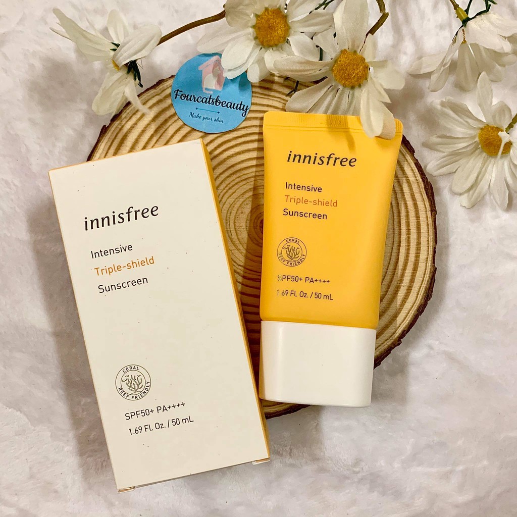 Kem Chống Nắng Hỗ Trợ Nâng Tone Da Innisfree Triple-Care SPF 50