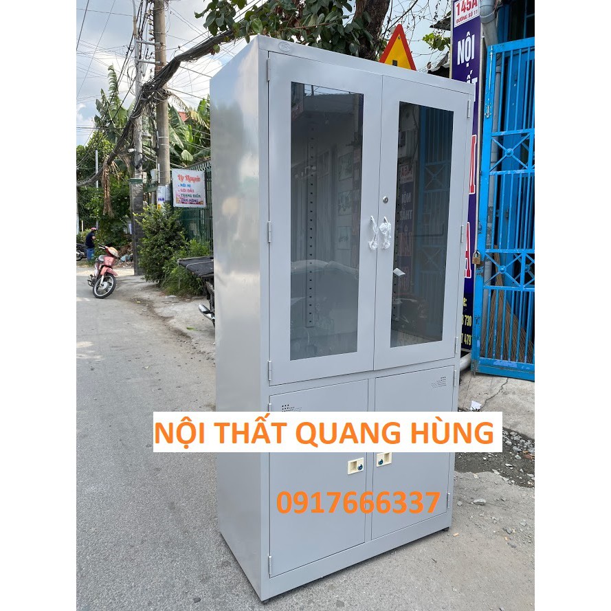 [FREE SHIP] TỦ HỒ SƠ SƠN TĨNH ĐIỆN 4 CÁNH, 2 KÍNH GIÁ RẺ