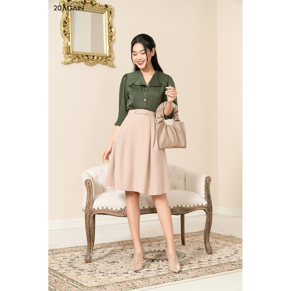 [Mã WABR20AG15 giảm 10% đơn 99K] Chân Váy Xòe công sở Peplum 20AGAIN JXA1068 | BigBuy360 - bigbuy360.vn