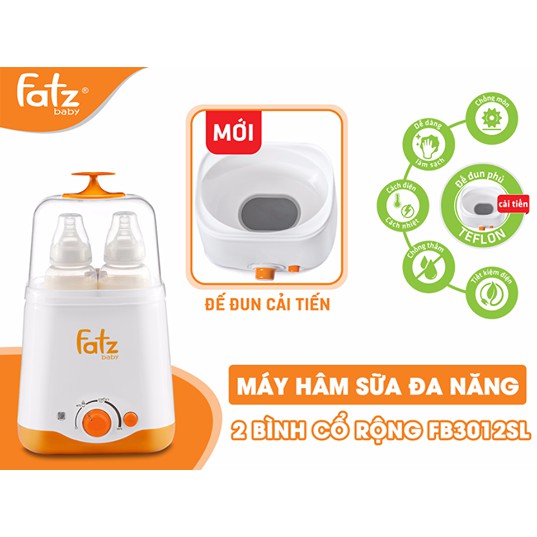 Máy Hâm Và Tiệt Trùng Bình Sữa Fatzbaby FB3012SL 2 Bình Cổ Rộng