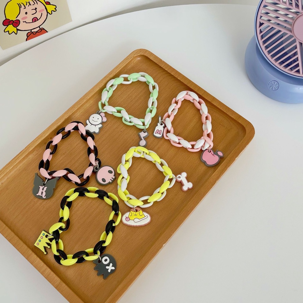 Vòng Tay Màu Đen Họa Tiết Cún Hoạt Hình Dễ Thương Ngọt Ngào Phong Cách Harajuku Nhật Bản | BigBuy360 - bigbuy360.vn