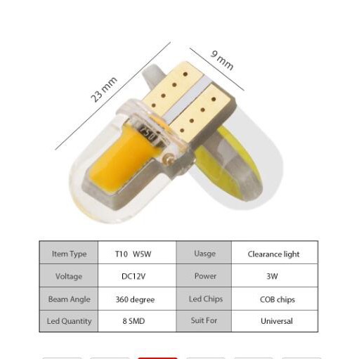 Đèn Led Kevanly T10 W5W 194 Led 168 Cob 8smd Cho Xe Hơi