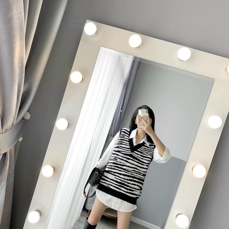 Áo gile len ngựa vằn