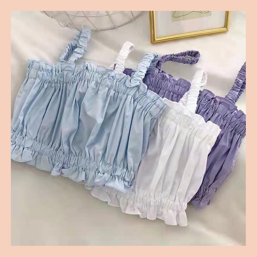 Áo Croptop UNDERCOOL Hai Dây Chun Phong Cách Hàn Quốc