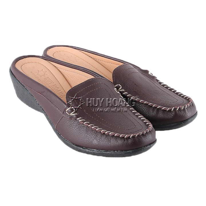 Giày sabo nữ da bò màu nâu đất PH7937