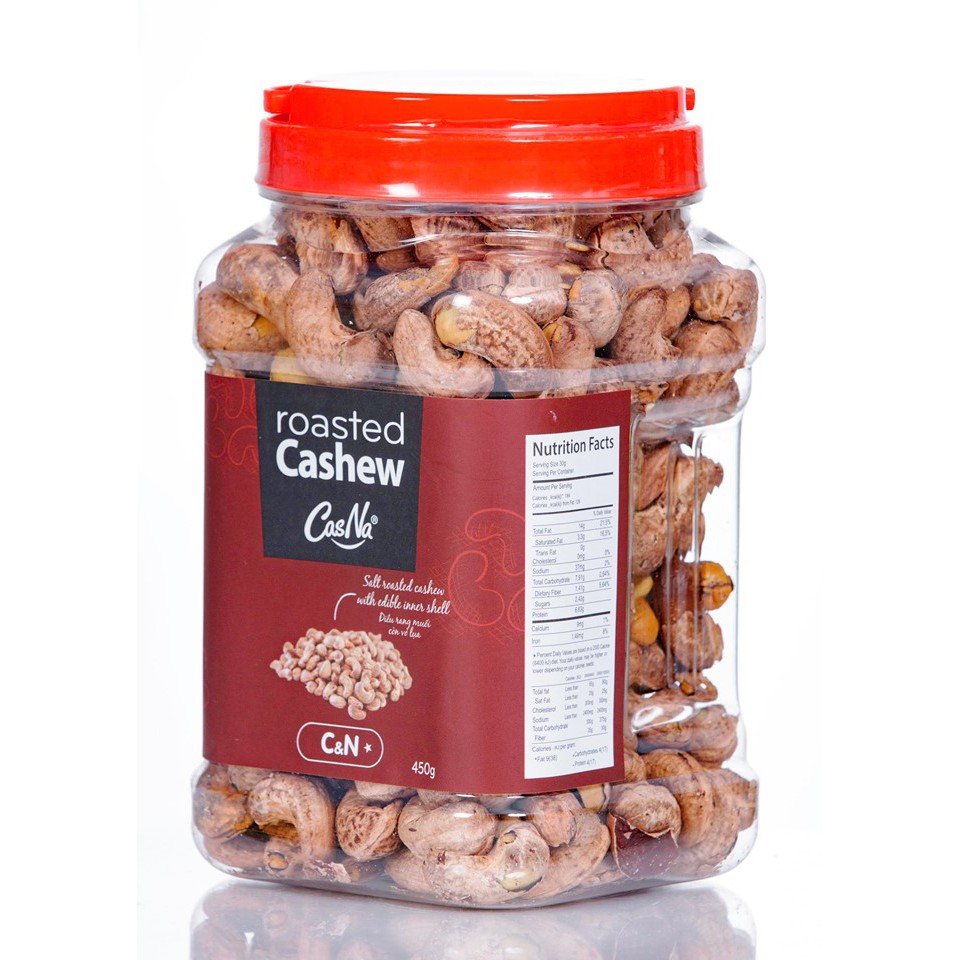 HẠT ĐIỀU CASNA RANG CỦI CÒN VỎ LỤA 450G