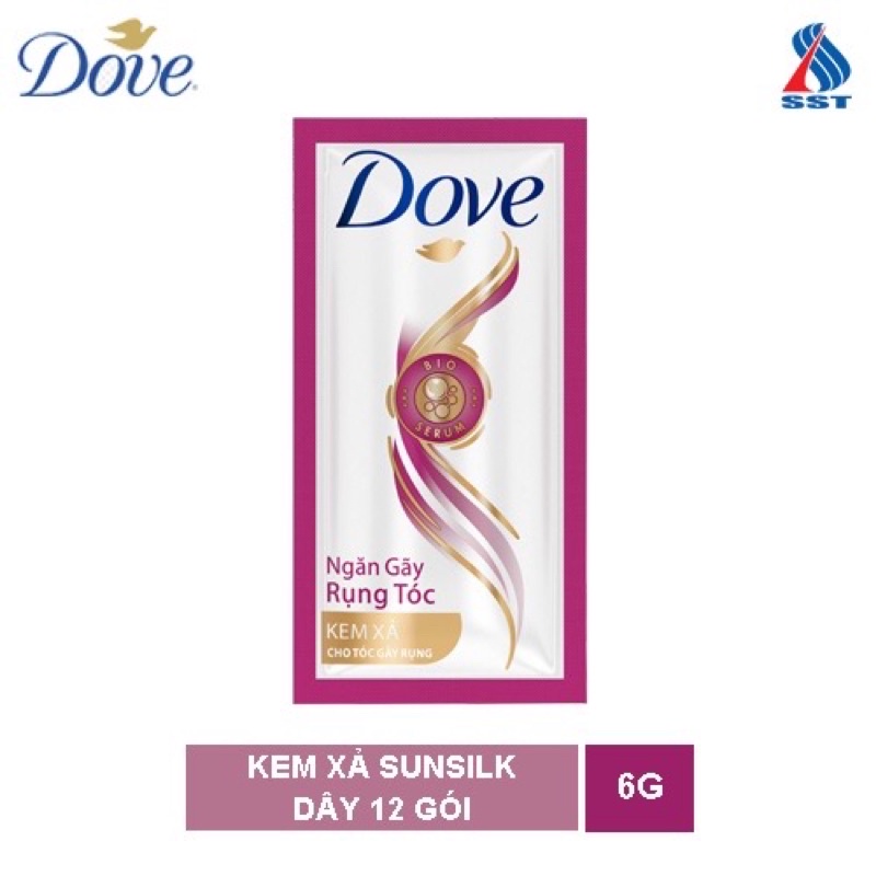 Dầu gội Dove hương hoa thiên nhiên, óng mượt tự nhiên 6g( 10 Gói)