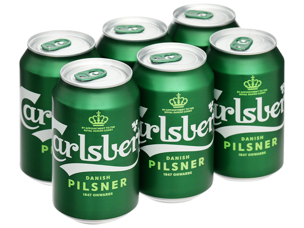 Thùng 24 lon bia Carlsberg Danish Pilsner 330ml / Lốc 6 lon bia Carlsberg Danish Pilsner 330ml