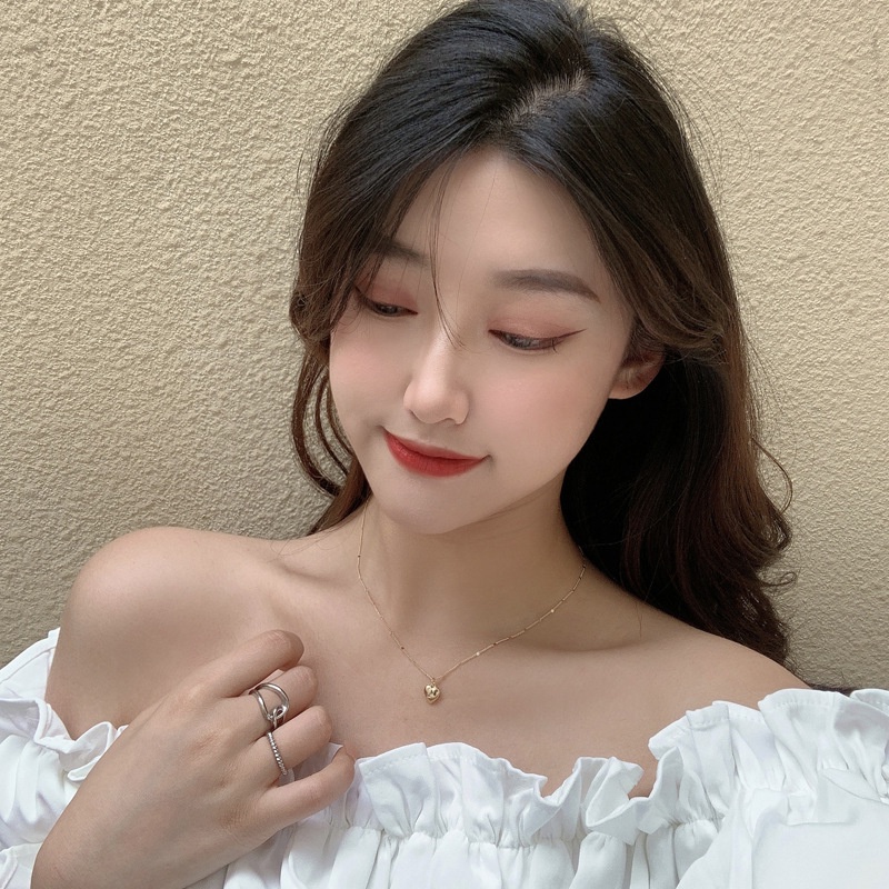 Dây chuyền trái tim mạ vàng sợi mảnh kiểu dáng nữ tính đơn giản ANNIE D113