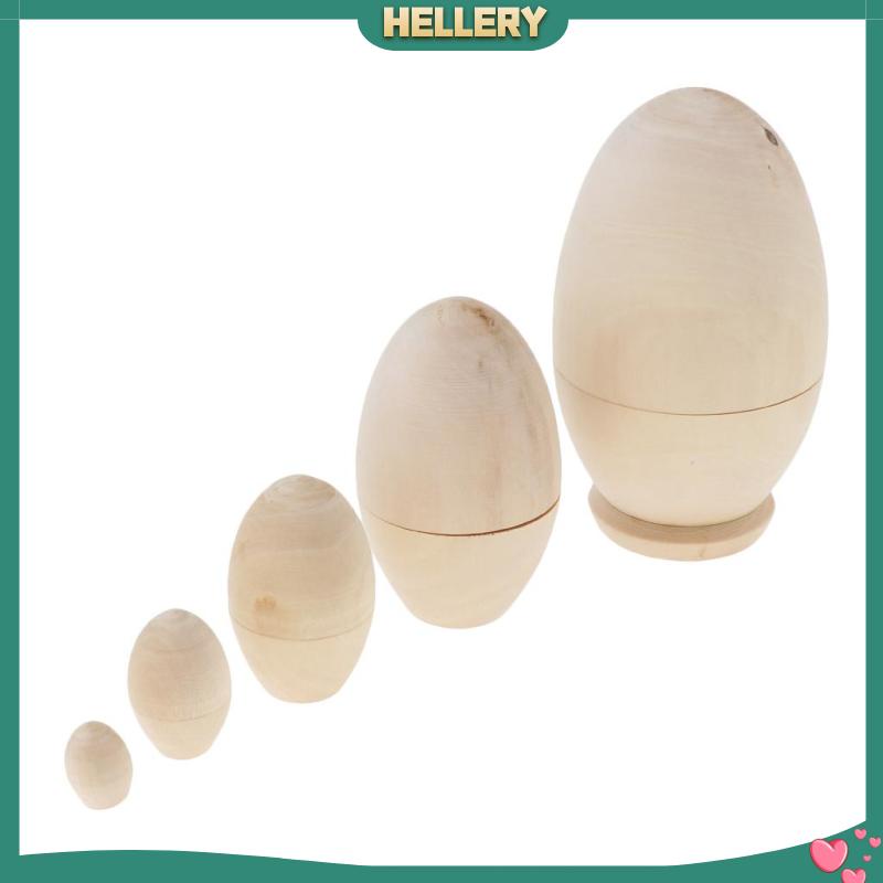 Bộ 5 Búp Bê Nga Matryoshka Bằng Gỗ Chưa Sơn