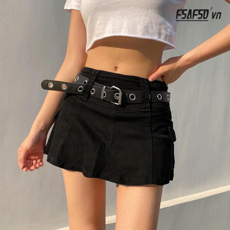 Quần Culottes Denim Siêu Ngắn Lưng Cao Phong Cách Âu Mỹ Cho Nữ