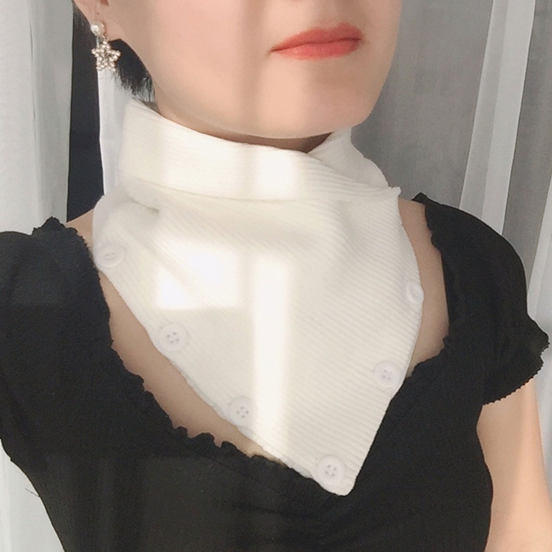 Khăn Choàng Cổ Giả Dệt Kim Màu Sắc Trơn Chống Gió Thời Trang Mùa Đông Cho Nữ