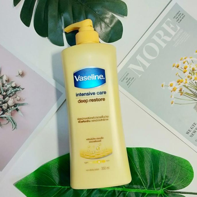 Sữa dưỡng thể trắng da cấp ẩm Vaseline Intensive Care Deep Restore Thái Lan 350ml
