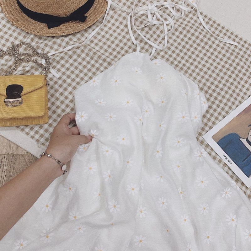 ÁO YẾM HOẠ TIẾT HOA CÚC HOẠ MI ✨🌼🌈🦋 | BigBuy360 - bigbuy360.vn