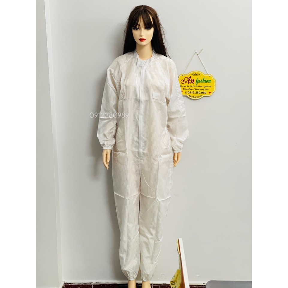 Quần áo liền thân chống tĩnh điện phòng sạch phòng lab _ Hình chụp thật