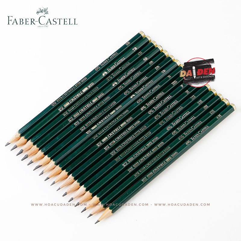 [DA ĐEN] Bút Chì Phác Thảo Faber Castell 9000 Cao Cấp