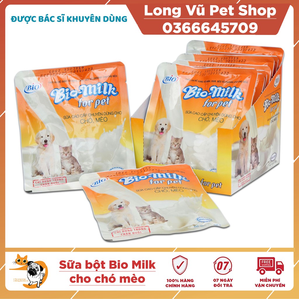 SỮA CAO CẤP CHUYÊN DÙNG CHO CHÓ MÈO CON BIO MILK GÓI 100g