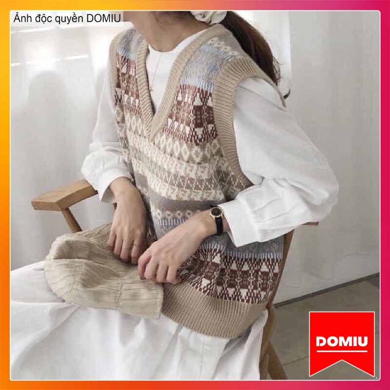 Áo len gile nữ thổ cẩm siêu ấm áp phong cách thời trang thu đông dành cho nữ | BigBuy360 - bigbuy360.vn
