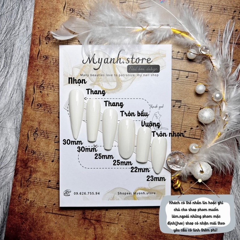Nail box thiết kế vẽ viền tráng gương đính ngọc sang chảnh