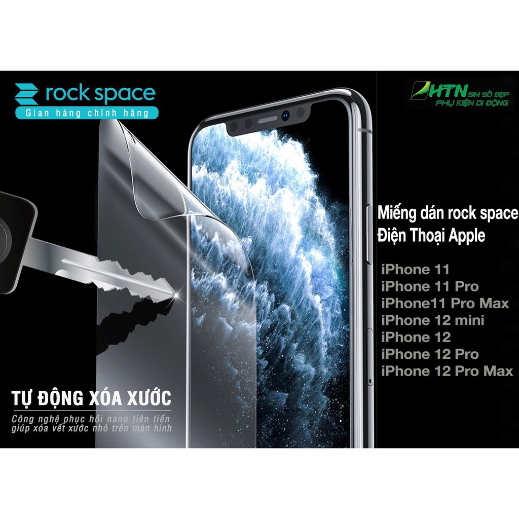 Miếng dán PPF iphone 11/ 11 pro/ 11 pro max/ 12 / 12pro / 12 pro max rock space trong suốt, dán màn hình/ mặt lưng ip