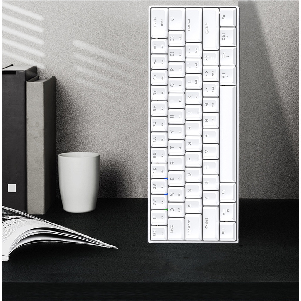 Bàn phím cơ không dây GK61 kết nối 2 chế độ blutooth và 2.4Ghz