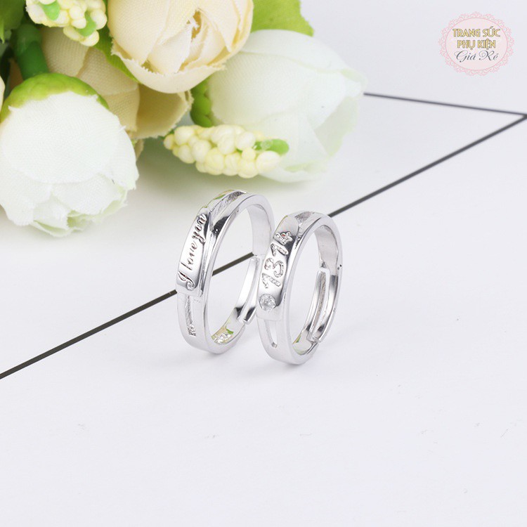 Nhẫn đôi nam nữ &quot;I love you&quot; và &quot;1314&quot;, bạc Ý 925, cực xinh NC02