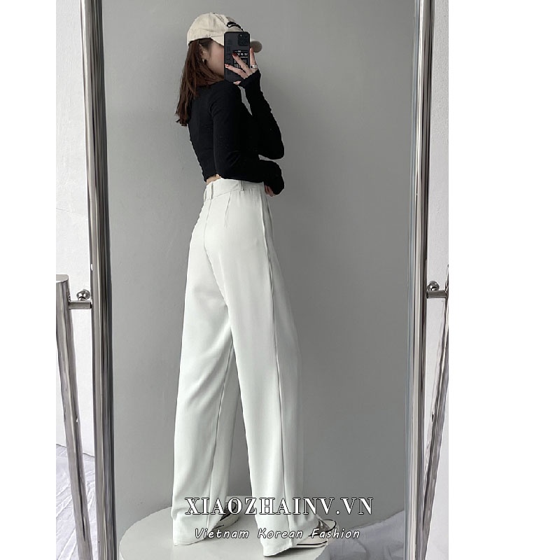 Xiaozhainv Quần Dài Ống Rộng Lưng Cao Thời Trang Mùa Hè Độc Đáo Cho Nữ