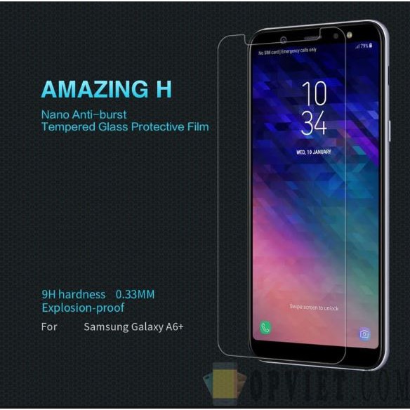 Dán kính cường lực chính hãng Nillkin Samsung A6 Plus