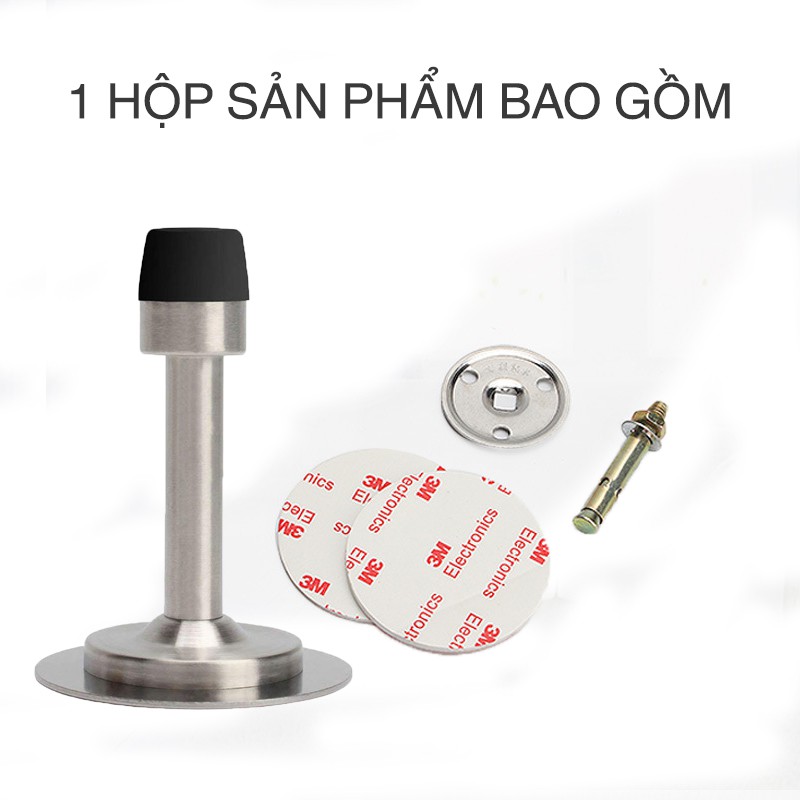 Chốt chặn cửa Inox HOBBY Home Decor CC3 chống va đập bảo vệ tường dán nền gạch men kèm keo dán 3M siêu dính