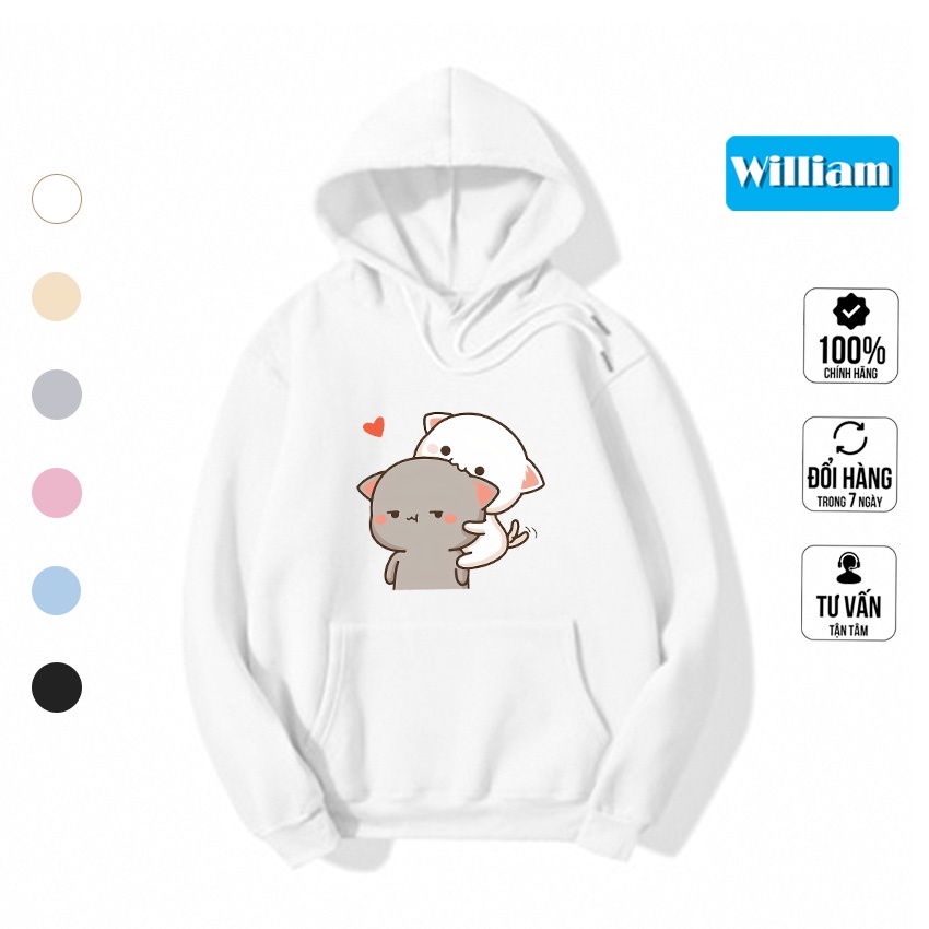 Áo hoodie nam nữ hình Mèo dễ thương chất nỉ bông dày dặn, in Pet cao cấp William - DS212