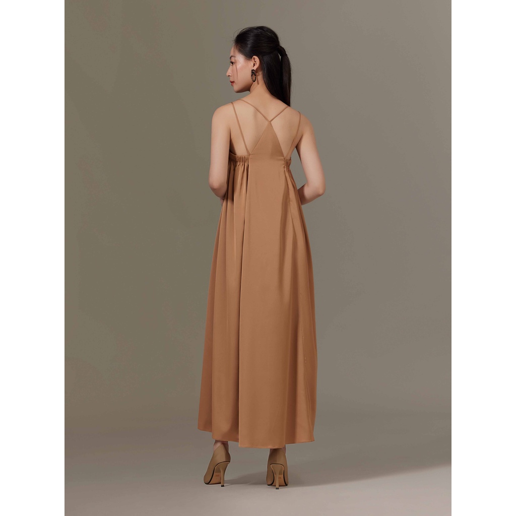 Đầm maxi lụa tùng xoè Mauve Triangle Maxi Dress