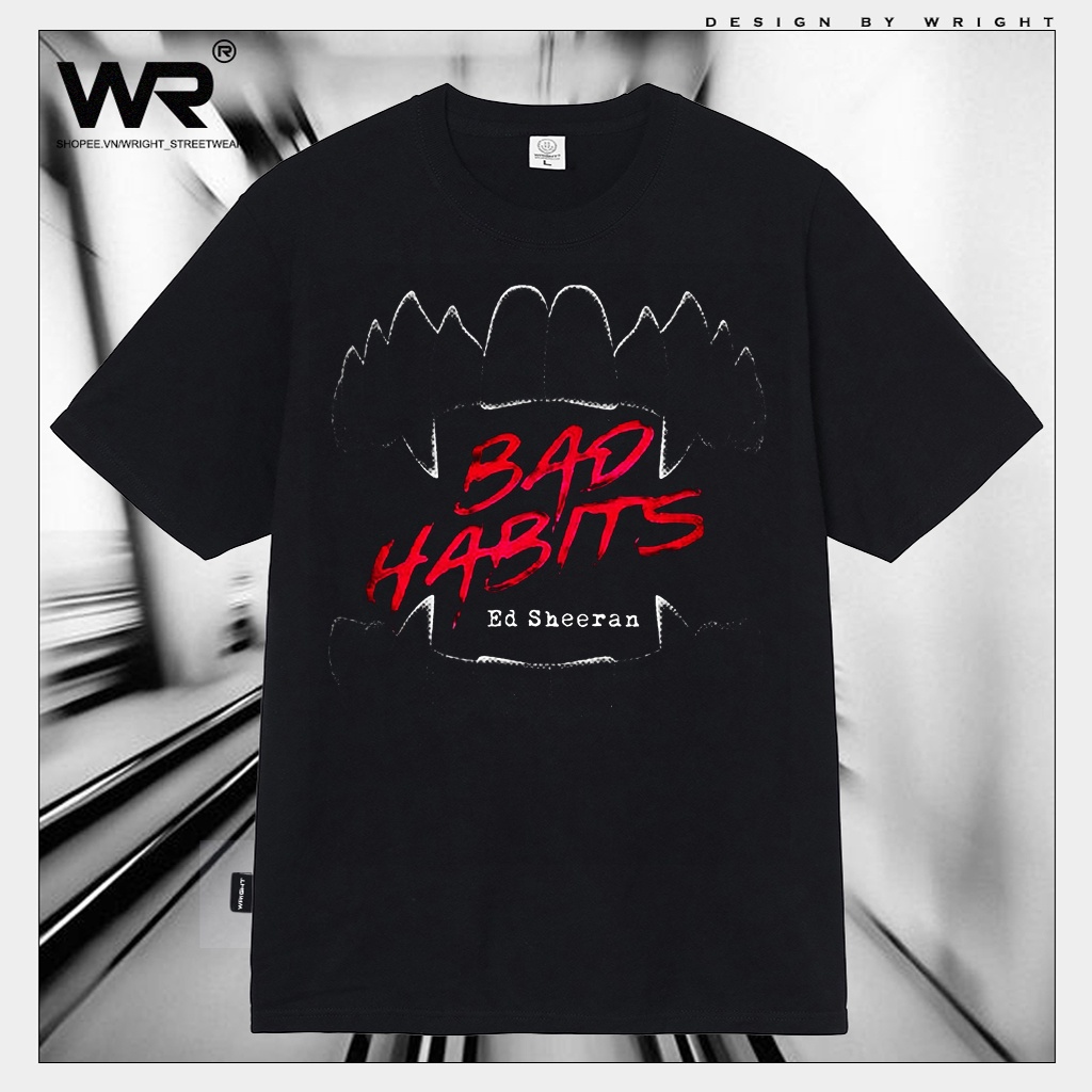 McAl /Áo thun Wright Ed Sheeran ca sĩ bad habits phong cách retro streetwear form rộng!