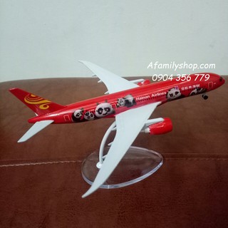 Mô hình máy bay tĩnh B787 Hainam Airlines 16cm (đỏ) có bánh xe