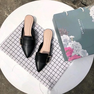 A14 - Giày nữ, sục nữ mũi nhọn, da mềm đế 3 cm