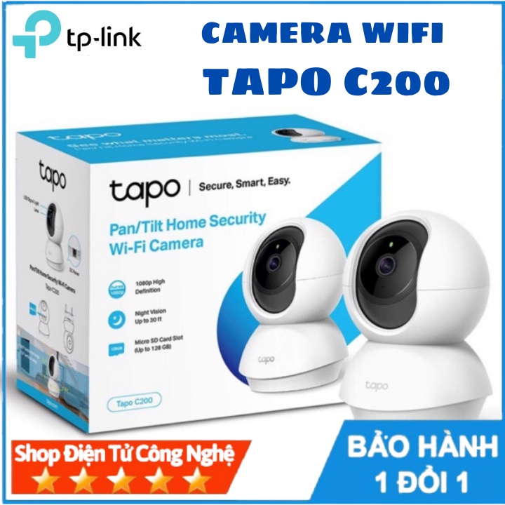 Camera Wifi TP-Link Tapo C200 Full HD 1080P 360 độ Giám Sát An Ninh