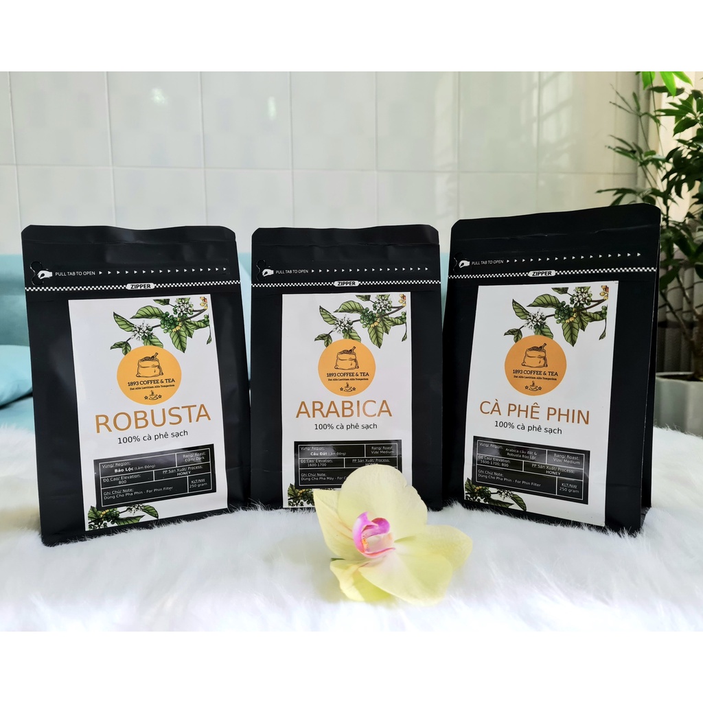 Combo 2 túi Cà phê nguyên chất Arabica Cầu Đất và Robusta Bảo Lộc 100% vị truyền thống đậm đà từ 1893 Coffee & Tea | BigBuy360 - bigbuy360.vn