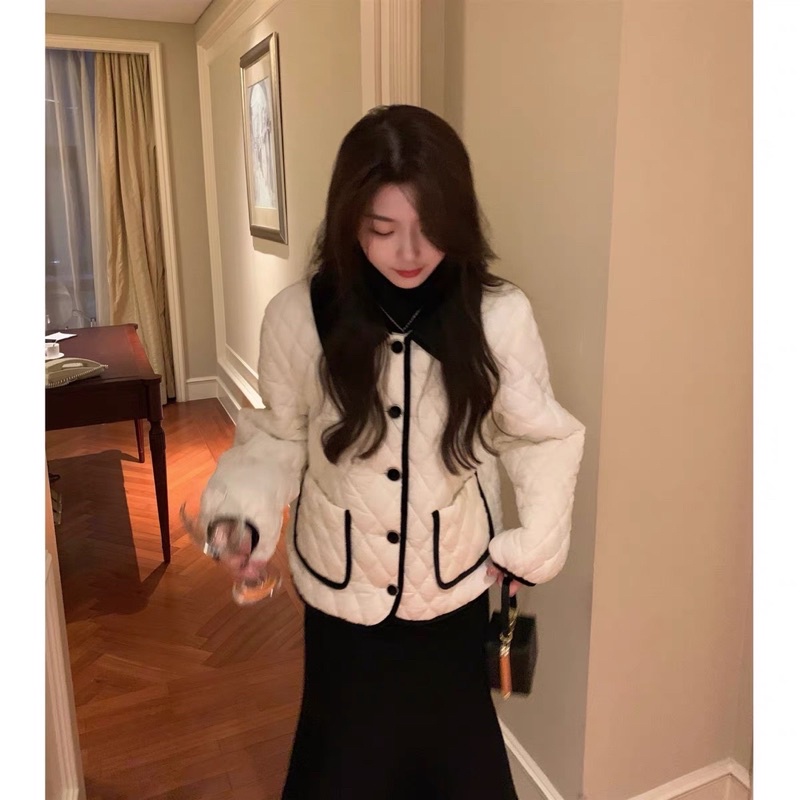 Áo Phao Trám Cổ Nhung Phong Cách Hàn Quốc Siêu Xinh Có Ảnh Thật Kèm Video | BigBuy360 - bigbuy360.vn