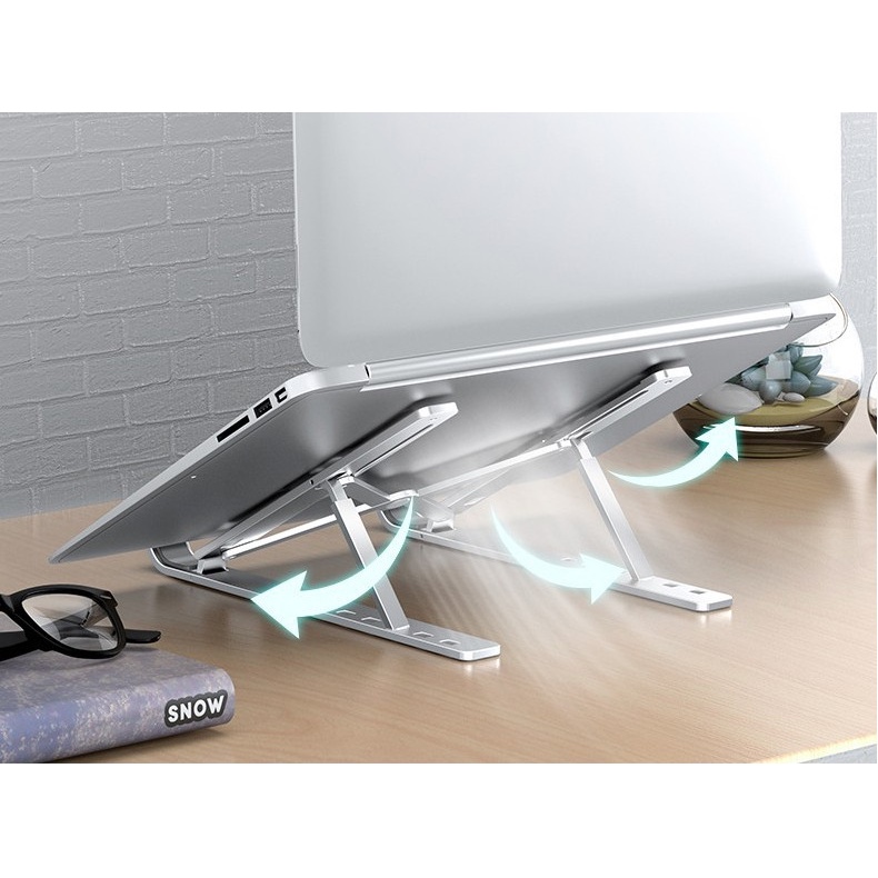 Đế tản nhiệt LAPTOP 14 inch, 15.6 inch, 17 inch gấp gọn nhôm gaming kê đỡ macbook để bàn cao cấp MACONE N3