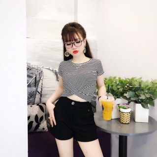 Áo thun xoắn bụng loại 1