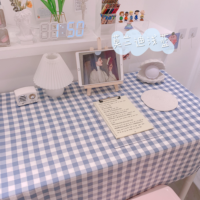 Nữ sinh yushi * ins màu trà sữa phong cách Hàn Quốc, khăn trải bàn, bàn làm việc, bàn, vải, Bàn Máy Tính nhẹ nhàng